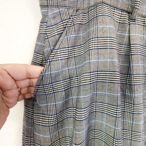 ModCloth Plus Size Wide Leg Plaid High Waist Trouser Pants Women 1X Pockets - Picture 6 of 16